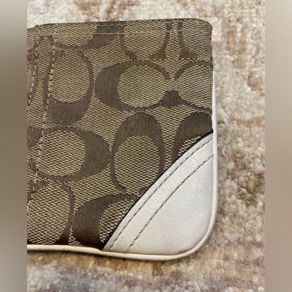Coach Tan and White Wristlet - Picture 4 of 12